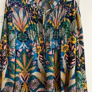 Nicole Miller Multicolor Floral Blouse Sz XL